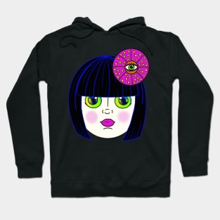 Yayoi Kusama Inspired Baby Doll-Black Hair Hoodie